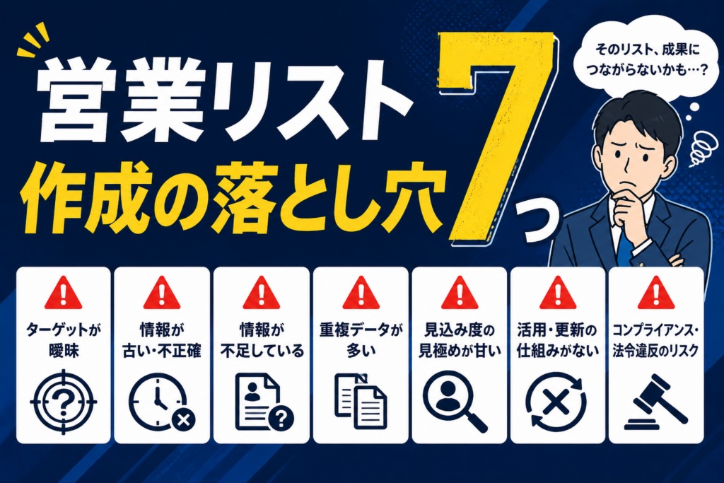 営業リスト作成の落とし穴 7 つ