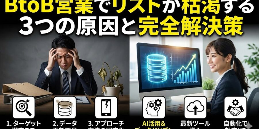 BtoB営業でリストが枯渇する3つの原因と完全解決策