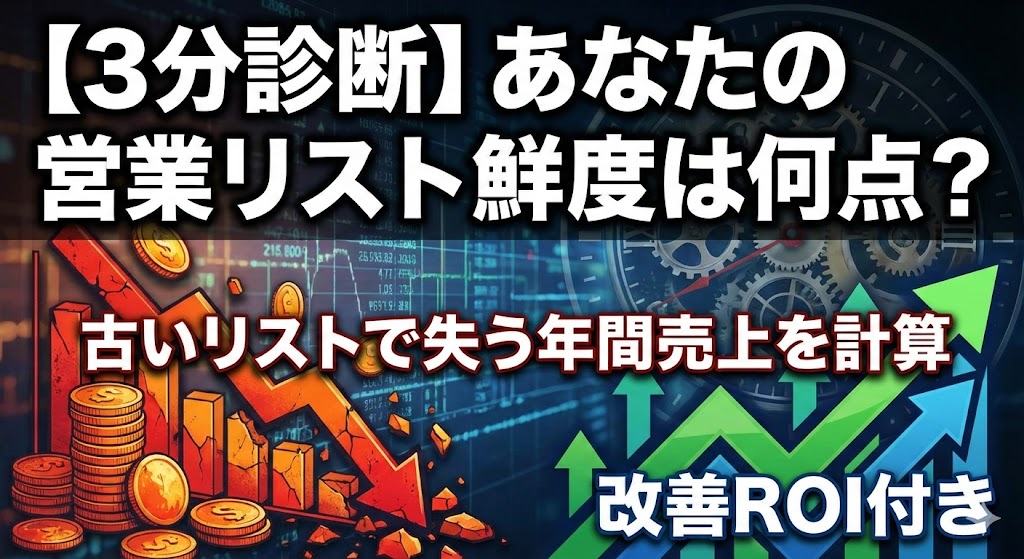 【3分診断】あなたの営業リスト鮮度は何点?古いリストで失う年間売上を計算|改善ROI付き