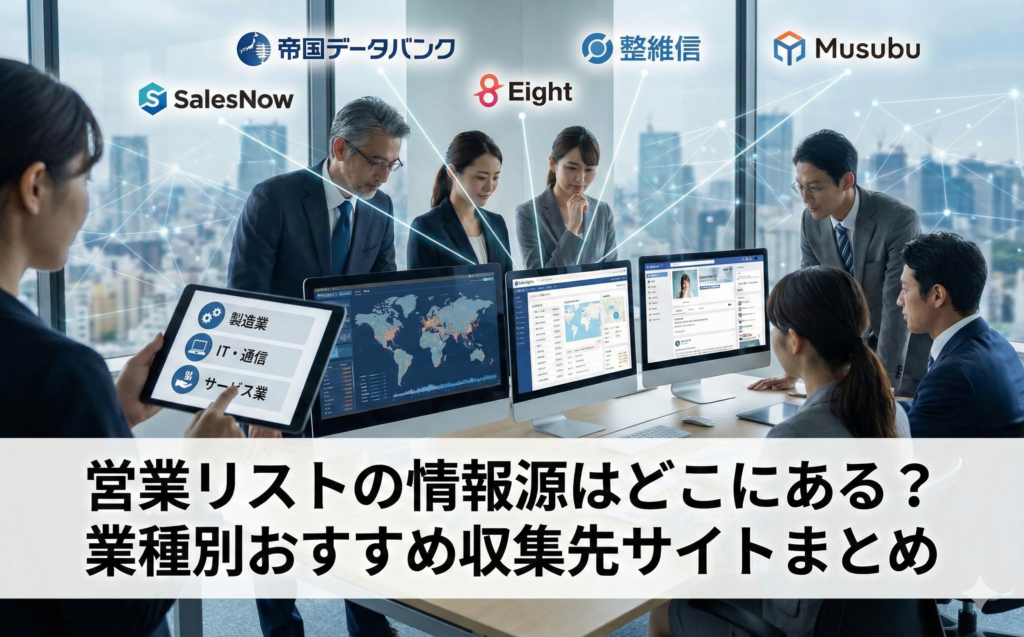営業リストの情報源はどこにある?業種別おすすめ収集先サイトまとめ