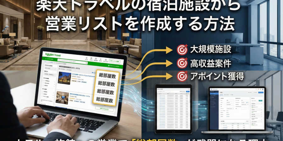 楽天トラベルの宿泊施設から営業リストを作成する方法｜ホテル・旅館への営業で「総部屋数」が武器になる理由