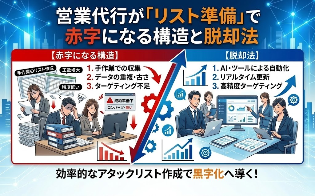 営業代行が「リスト準備」で赤字になる構造と脱却法