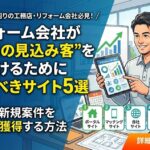 リフォーム会社が"今月の見込み客"を見つけるために見るべきサイト5選